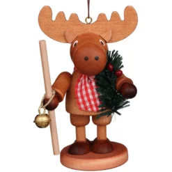 5" Brown And Red Christian Ulbricht Elk Ornament Decoration