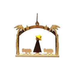2.5" Beige, Brown, And Yellow Handcrafted Three Kings Richard Glaesser Hanging Ornament