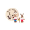 3.25" White, Brown, And Red Handcrafted Chip Box Rabbit Couple Dregeno Easter Ornament