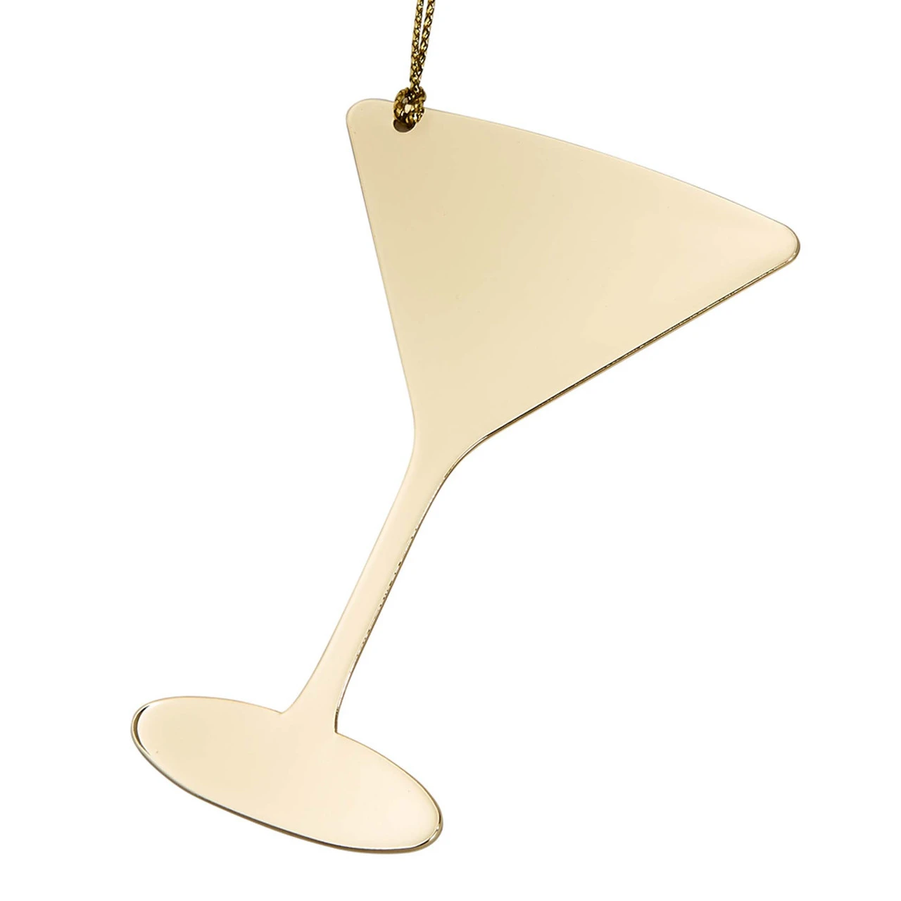 3.375" X 2.25" Metallic Gold-Colored Non-Tarnishing Martini Ornament With Gold String 1 3.375" X 2.25" Metallic Gold-Colored Non-Tarnishing Martini Ornament With Gold String