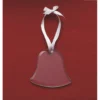 3" Clear Elegant Bell Ornament With White Satin Ribbon