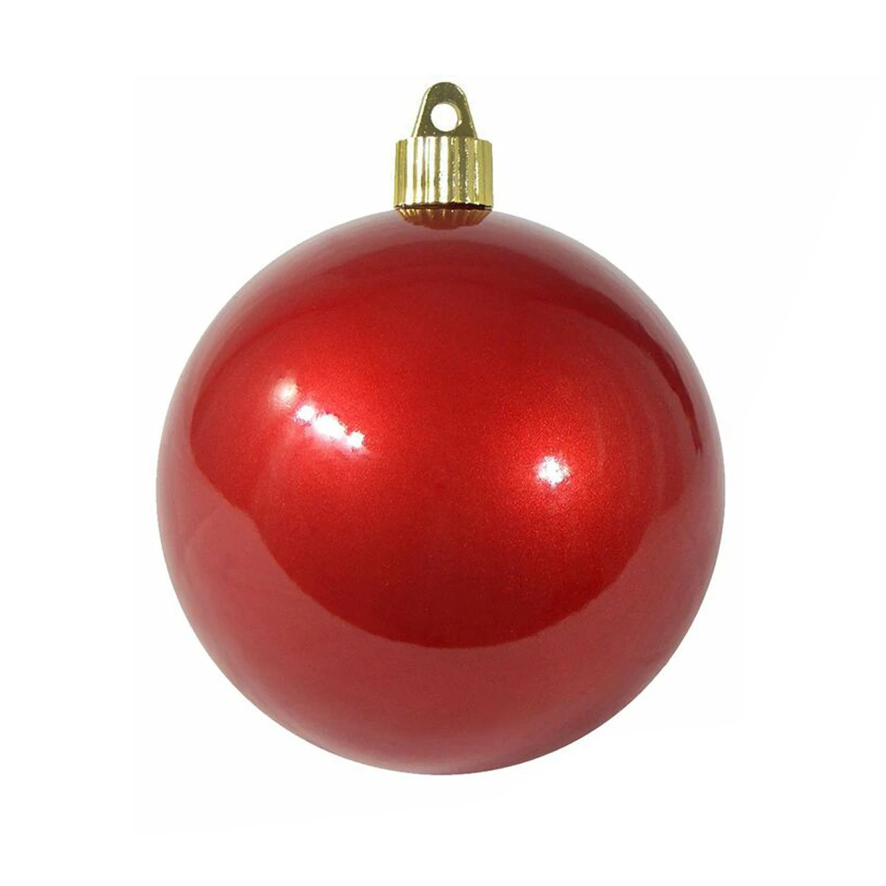 4ct Candy Red Shatterproof Christmas Ball Ornaments 4" (100mm) 2 4ct Candy Red Shatterproof Christmas Ball Ornaments 4" (100mm) - Image 2