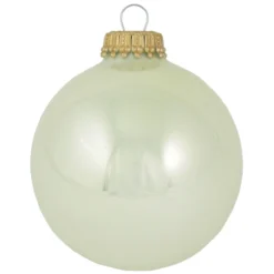 8ct Pearl Shiny Glass Christmas Ball Ornaments 2.5" (67mm)