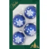 4ct Blue And White Snowflakes Glitter Christmas Ball Ornaments 2.5" (67mm)