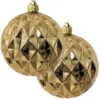 2ct Gilded Gold Shatterproof Christmas Diamond Ball Ornament6" (150mm)