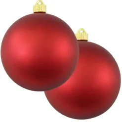 2ct Red Alert Shatterproof Christmas Ball Ornament6" (150mm)