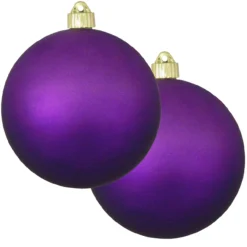 2ct Diva Purple Shatterproof Christmas Ball Ornament6" (150mm)