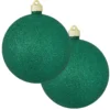 2ct Emerald Green Shatterproof Christmas Ball Ornament6" (150mm)