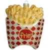 4" White And Red French Fries Glass Christmas Ornament