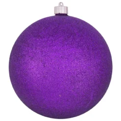 Purple Shatterproof Glitter Christmas Ball Ornament 8" (200mm)