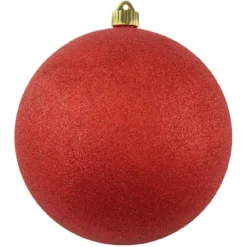 Red Shatterproof Glitter Christmas Ball Ornament 8" (200mm)
