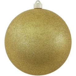 Gold Shatterproof Glitter Christmas Ball Ornament 8" (200mm)