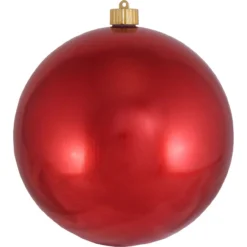 Blood Red Shatterproof Shiny Christmas Ball Ornament 8" (200mm)