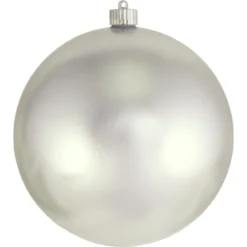 Cloud Silver Shatterproof Shiny Christmas Ball Ornament 8" (200mm)