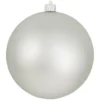 Cloud Silver Shatterproof Matte Christmas Ball Ornament 8" (200mm)