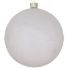 White Shatterproof Glitter Christmas Ball Ornament 8" (200mm)
