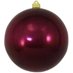 Merlot Red Shatterproof Shiny Christmas Ball Ornament 8" (200mm)