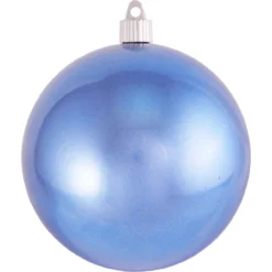 4ct Polar Blue Shatterproof Shiny Finish Christmas Ball Ornaments 4.75" (120mm)