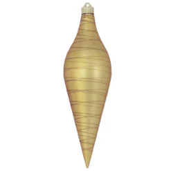 Glided Gold Shatterproof Christmas Long Drop Ornament 12.5" (320mm)