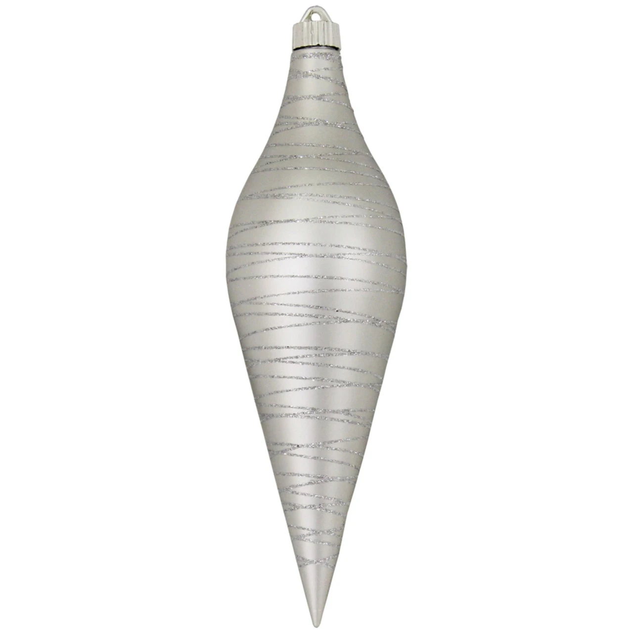 Dove Gray And Silver Shatterproof Christmas Long Drop Ornament 12.5" (320mm) 1 Dove Gray And Silver Shatterproof Christmas Long Drop Ornament 12.5" (320mm)
