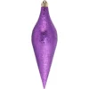 Purple Long Drop Shatterproof Glitter Christmas Ornament 12.5" (320mm)