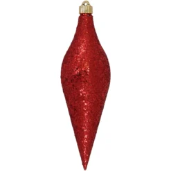 Red And Gold Shatterproof Christmas Long Drop Ornament 12.5" (320mm)
