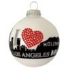 Porcelain White Los Angeles Skyline Christmas Ball Ornament 3.25" (80mm)