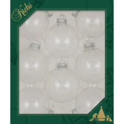 8ct Clear Shiny Glass Christmas Ball Ornaments 2.5" (67mm)