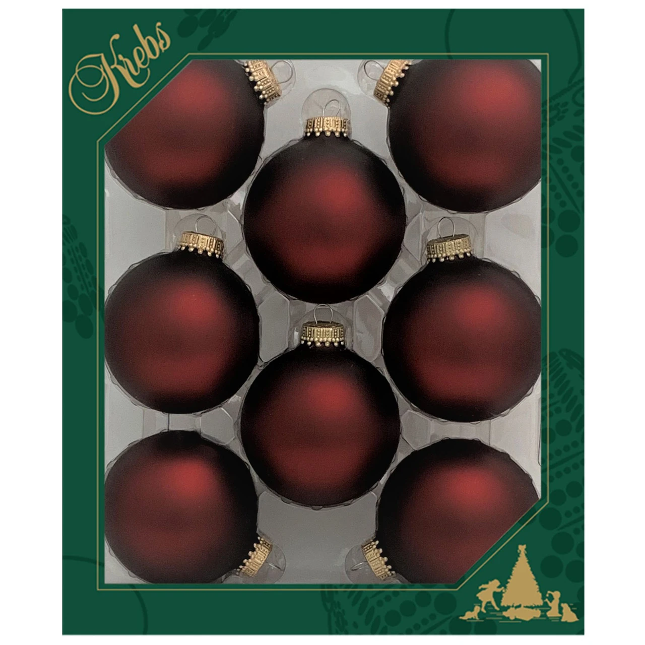 8ct Swiss Chocolate Matte Glass Christmas Ball Ornaments 2.5" (67mm) 1 8ct Swiss Chocolate Matte Glass Christmas Ball Ornaments 2.5" (67mm)