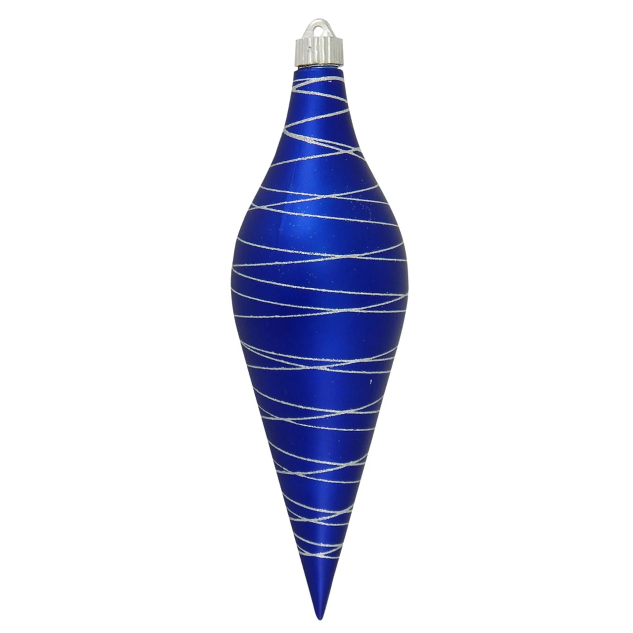 Regal Blue And Silver Shatterproof Christmas Long Drop Ornament 12.5" (320mm) 1 Regal Blue And Silver Shatterproof Christmas Long Drop Ornament 12.5" (320mm)