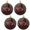 4ct Brown Shatterproof Christmas Ball Ornament 4" (100mm)
