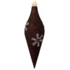 Brown And White Shatterproof Christmas Long Drop Ornament 12.5" (320mm)