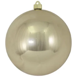 Shiny Champagne Silver Shatterproof Christmas Ball Ornament 8" (200mm)