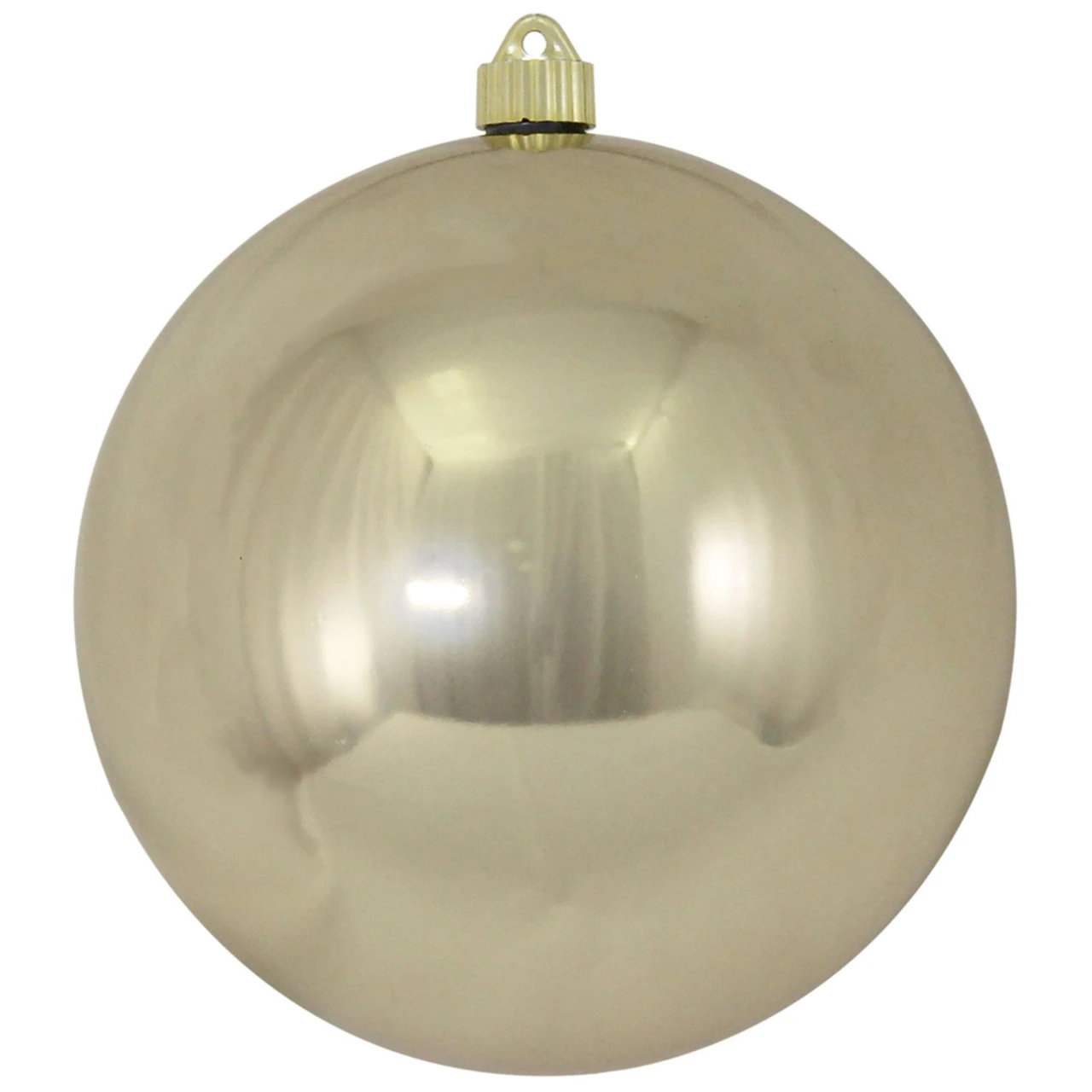 Shiny Champagne Silver Shatterproof Christmas Ball Ornament 8" (200mm) 1 Shiny Champagne Silver Shatterproof Christmas Ball Ornament 8" (200mm)