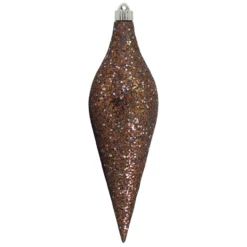 Brown And Silver Shatterproof Christmas Long Drop Ornament 12.5" (320mm)