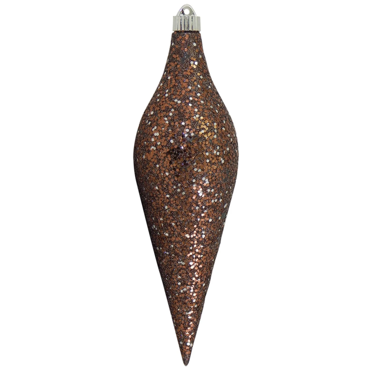 Brown And Silver Shatterproof Christmas Long Drop Ornament 12.5" (320mm) 1 Brown And Silver Shatterproof Christmas Long Drop Ornament 12.5" (320mm)