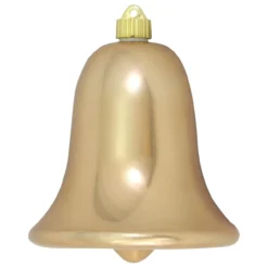 7" Gilded Gold Shatterproof Shiny Christmas Bell Ornament