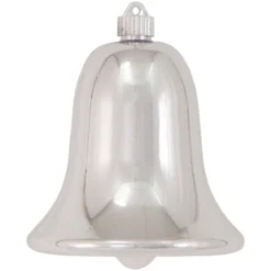 7" Silver Shatterproof Shiny Christmas Bell Ornament
