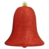 7" Red Shatterproof Glitter Christmas Bell Ornament