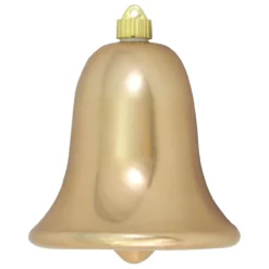 9" Gilded Gold Shatterproof Shiny Christmas Bell Ornament