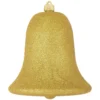9" Gold Shatterproof Glitter Christmas Bell Ornament