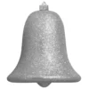9" Silver Shatterproof Glitter Christmas Bell Ornament