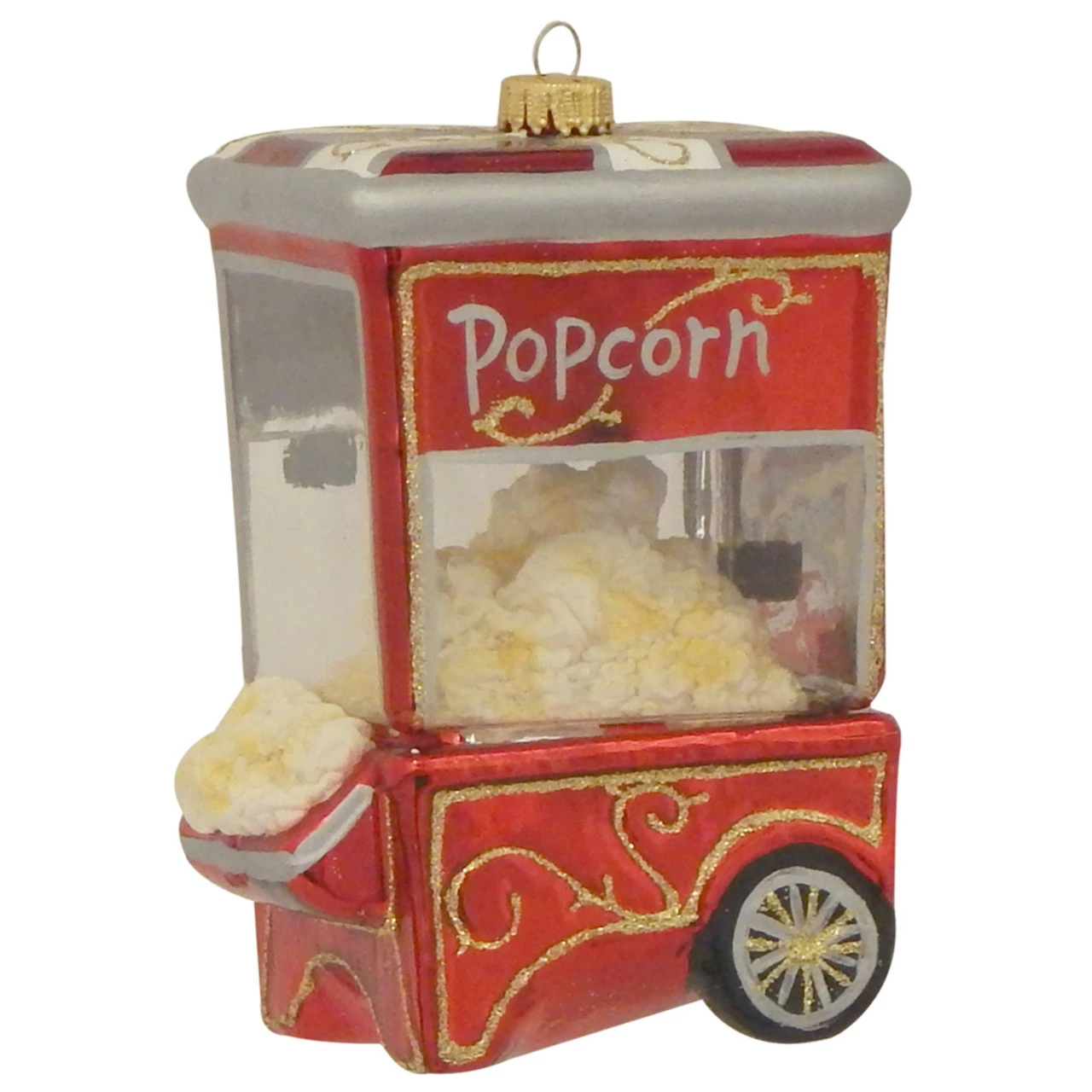 6" Red And Gold Popcorn Machine Christmas Ornament (Pack Of 2) 1 6" Red And Gold Popcorn Machine Christmas Ornament (Pack Of 2)