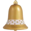 7" Candy Gold And White Shatterproof Christmas Bell Ornament