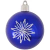 4ct Azure Blue And Silver Shatterproof Starbursts Shiny Christmas Ball Ornaments 3.25" (80mm)