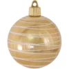 4ct Gold And White Tangles Shatterproof Shiny Christmas Ball Ornaments 3.25" (80mm)