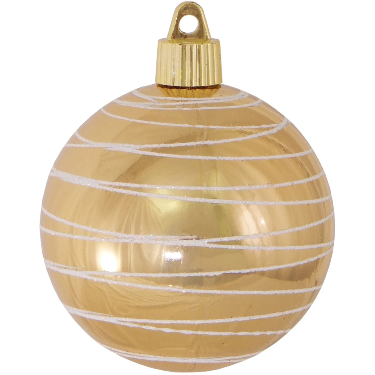 4ct Gold And White Tangles Shatterproof Shiny Christmas Ball Ornaments 3.25" (80mm) 1 4ct Gold And White Tangles Shatterproof Shiny Christmas Ball Ornaments 3.25" (80mm)