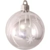 4ct Silver And White Shooting Stars Shatterproof Shiny Christmas Ball Ornaments 3.25" (80mm)