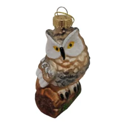 4.5" Brown And Black Sitting Owl Figurine Christmas Ornament