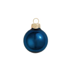 40ct Midnight Blue Pearl Glass Christmas Ball Ornaments 1.5" (40mm)